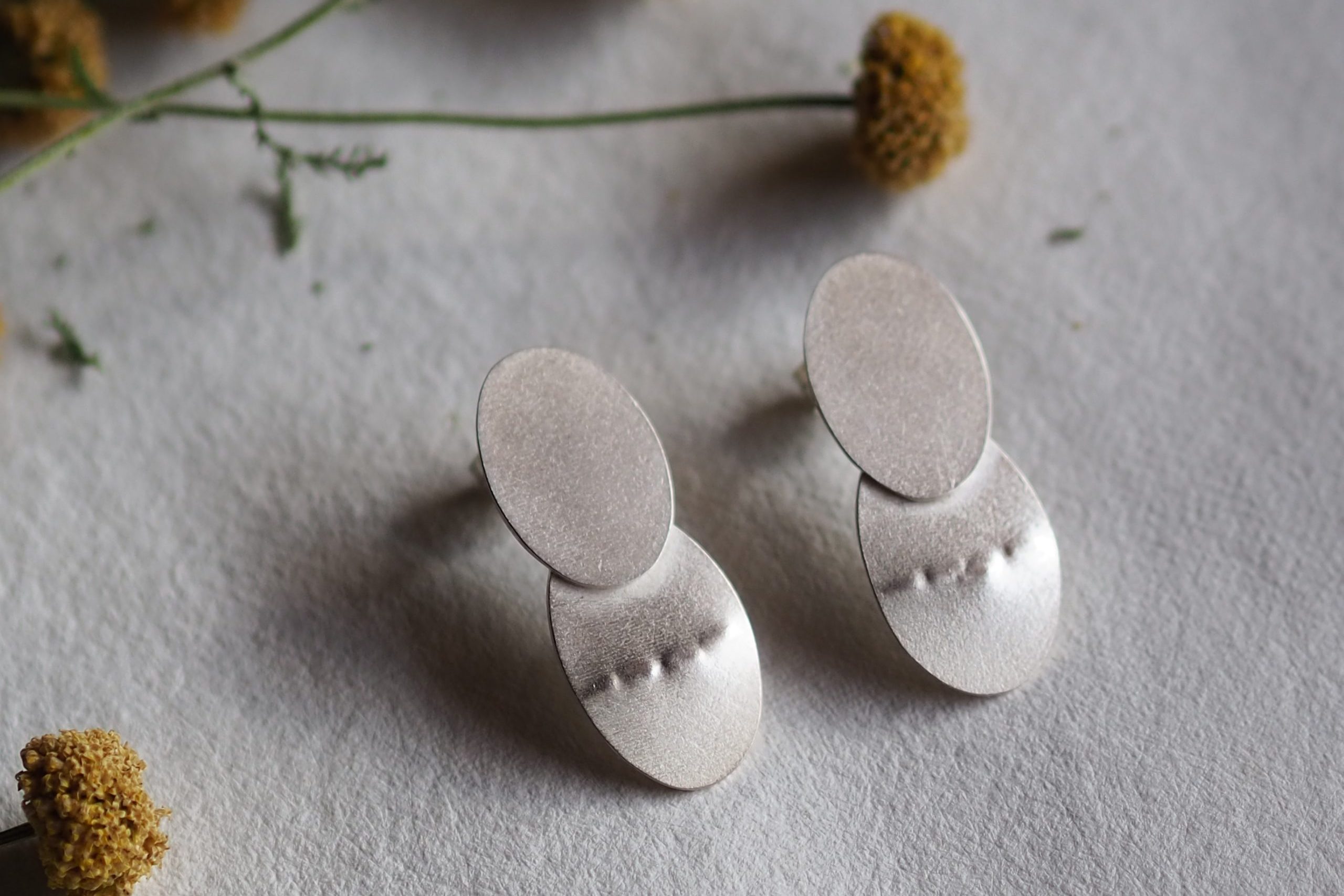 PENDIENTES DOBLES TANIT PLATA