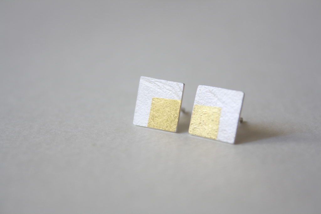 Pendientes plata y oro kumboo